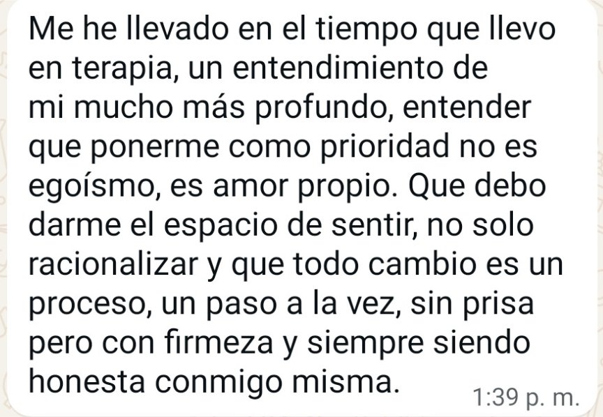 Testimonio: entendí que ponerme como prioridad no es egoísmo, es amor propio; todo cambio es un proceso, un paso a la vez.